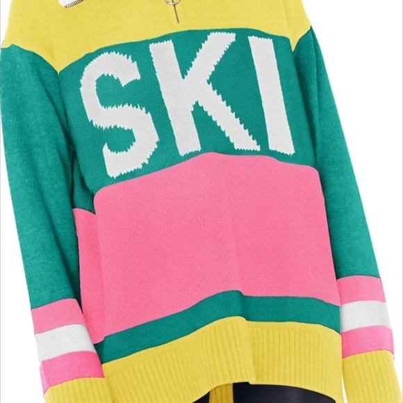 Colorful 1/4 Zip SKI Pullover Sweater - Picture 1 of 7